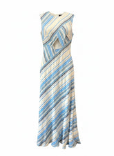 Zeus + Dione Striped Blue & White Maxi Dress – Size 38