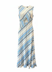 Zeus + Dione Striped Blue & White Maxi Dress – Size 38