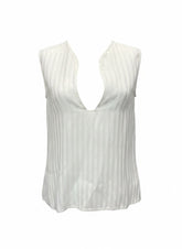 Zeus + Dione Off-White Sleeveless Striped Top – Size 38