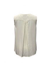 Zeus + Dione Off-White Sleeveless Top with Gold Detail – Size 38