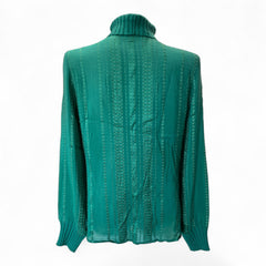 Zeus + Dione Green Ribbed Turtleneck Top – Size 36