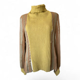 Zeus + Dione Ribbed Turtleneck Top – Mustard – Size 40