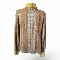 Zeus + Dione Ribbed Turtleneck Top – Mustard – Size 40