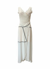 Zeus + Dione White Wrap Dress – Greek Luxury Draped Silk Dress – Size Unknown