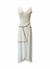 Zeus + Dione White Wrap Dress – Greek Luxury Draped Silk Dress – Size Unknown