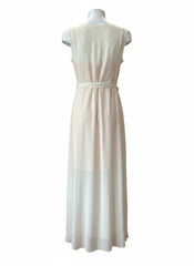 Zeus + Dione White Wrap Dress – Greek Luxury Draped Silk Dress – Size Unknown
