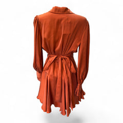 Zimmermann Silk Wrap Mini Dress – Brick – Size 1