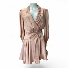 Zimmermann Silk Wrap Mini Dress – Dusty Pink – Size 1