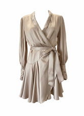 Zimmermann Dusty Pink Silk Wrap Dress – Romantic Ruffle Mini Dress – Size No Tag