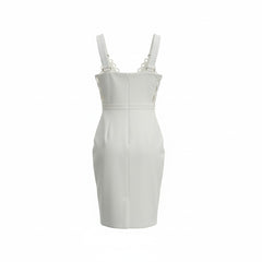 Zini White Satin Effect Sleeveless Dress - US 4