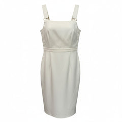 Zini White Satin Effect Sleeveless Dress - US 4
