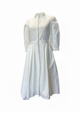Alexander McQueen White Piqué Structured Dress – Size 40 (New With Tags) | Modern Couture Minimalism