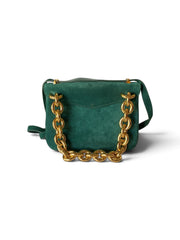 Bottega Veneta Suede Crossbody Shoulder Bag – Green