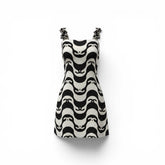 Chanel 21P Silk Dress CC Wave Print Ecru Black – Size 36 | Iconic Collector Piece