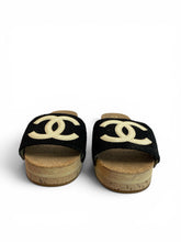 Chanel Black Tweed & Cork Platform Mules – Size 40 (With Box)