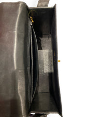 Chanel Timeless Classic Shoulder Bag Black Crocodile Embossed Leather Gold Hardware Vintage Luxury Handbag