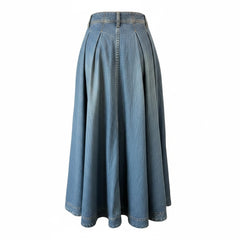 Christian Dior Denim Maxi Skirt with Tiger Embroidery – Size IT 40 | Statement Runway Piece