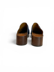 Chloé Marcie Denim Clogs with Gold-Tone Hardware – Size 38