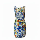 Dolce & Gabbana Sicily Maiolica Πολύχρωμο Μεταξωτό Φλοράλ Μίντι Φόρεμα, Εμβληματικό Φόρεμα με Ιταλικό Print - Μέγεθος 42