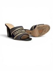 Christian Dior Dway Heeled Mule Slides – Size 40