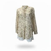 Christian Dior Floral Silk Shirt Violet Print – Size IT 40 | Effortless Parisian Chic