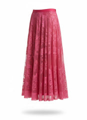 Christian Dior Riviera Pink Lace Flared Midi Skirt – Size IT 40 | Romantic Couture-Inspired Elegance