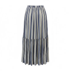 Christian Dior Pleated Striped Skirt Blue & White – Size IT 40 | Timeless Summer Elegance