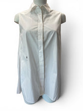 Christian Dior Sleeveless Cotton Blouse White with Signature Bee Embroidery – Size IT40