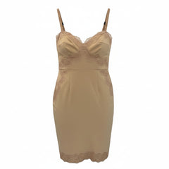 Elisabetta Franchi Salmon Lace Trim Fitted Dress - IT 42