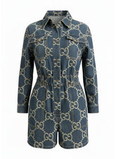 Gucci Jumbo GG Denim Playsuit Blue – Size 40