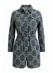 Gucci Jumbo GG Denim Playsuit Blue – Size 40