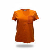 Hermès Orange Cotton T-Shirt Embroidered H Pocket, Brand New with Tags - Size 36