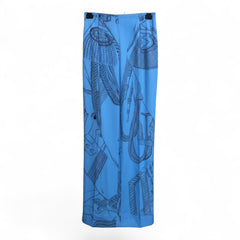 Hermès "Zouaves et Dragons Finesse" Silk Pants – Blue Print