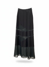 Ioanna Kourbela Black Sheer Panel Maxi Skirt - Size Small