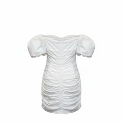 Khaite White Puff Sleeve Mini Dress - Size 2