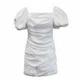 Khaite White Puff Sleeve Mini Dress - Size 2