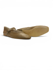 Le Monde Béryl Beige Leather Mary Jane Ballerina Flats - Size 41 - Brand New