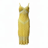 Missoni Yellow Knit Bodycon Dress - Size 42