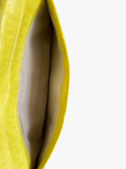 Nancy Gonzalez Yellow Crocodile Flap Clutch
