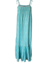 Pearl & Caviar White & Turquoise Maxi Dress – Size M/L