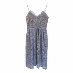 Self Portrait Lilac Guipure Lace Midi Dress Romantic Structured Fit - Size US 10