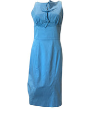 Valentino Garavani Light Blue Sleeveless Tie-Front Dress - Size 40