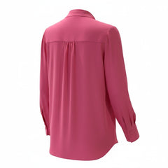 Valentino Garavani Fuchsia Silk Tie Neck Blouse - Size 48