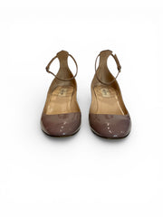 Valentino Garavani Tan-Go 70 Patent Leather Pumps in Nude – Size 38.5