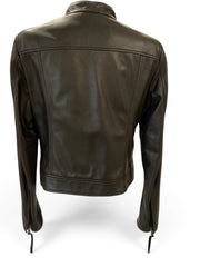 Valentino Garavani Black Floral Embroidered Leather Jacket - Size 12