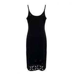 Versace Black Midi Dress Medusa Detail - Size 50