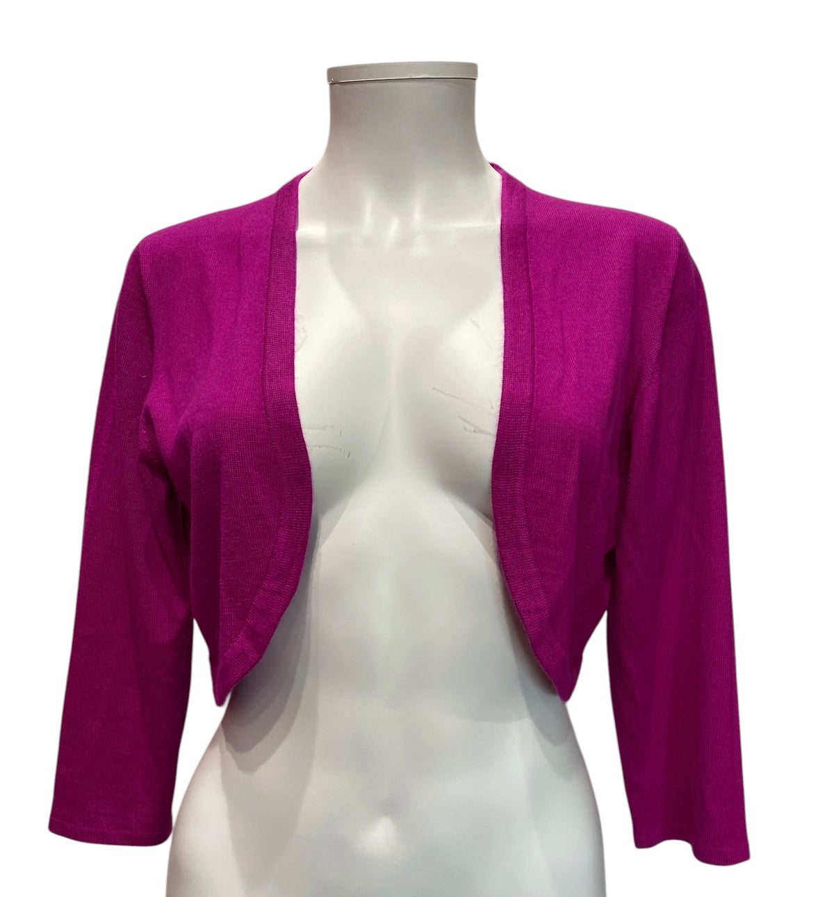 Conjunto de Cárdigan Corto Oscar de la Renta Colección de Punto de Seda de Lujo Multicolor - Cárdigan Fucsia