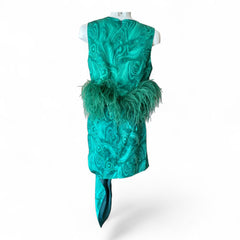 16Arlington Feather Trim Top & Mini Skirt Set – Sizes UK 14 / UK 10
