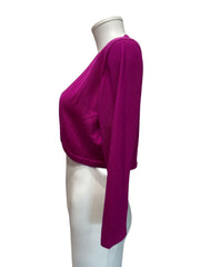 Conjunto de Cárdigan Corto Oscar de la Renta Colección de Punto de Seda de Lujo Multicolor - Cárdigan Fucsia