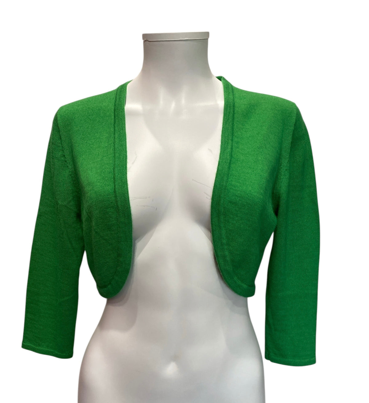 Oscar de la Renta Cropped Cardigan Set Luxury Silk Knit Multicolor Collection - Green Cardigan